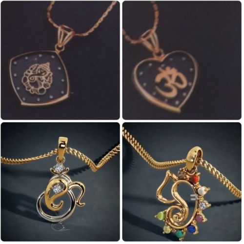 Polished Natural Diamond Pendant, Color : Golden