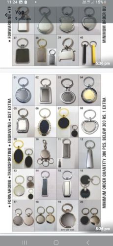 Zink Alloy Polished Metal Keychain, Shape : Multishape