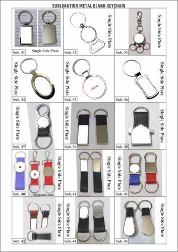 Blank Alloy Polished Sublimation Metal Key Ring, Shape : Multishape