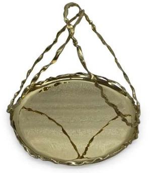 Polished Plain Metallurgy Brass Cake Stand, Color : Golden