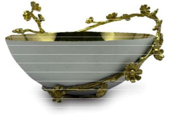 Coated Brass Tiny Flower Serving Bowl For Gift Purpose