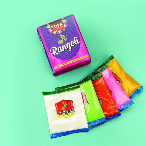 TOTA Rangoli Color Powder 80g Box, Packaging Type : Plastic Packets