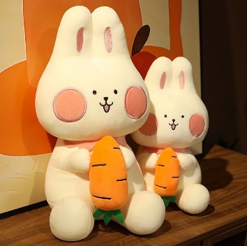 35 Cm Carrot Bunny Stuffed Toy For Interior Decor, Kids Playing