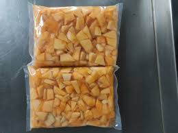 Natural Frozen Muskmelon Dices, Packaging Type : Plastic Packet