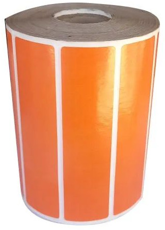 Paper Orange Thermal Barcode Sticker, Packaging Type : Roll