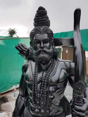 Plain Polished Marble Bhagwan Parshuram Statue, Color : Black 12 Inch 10 Foot For Worship