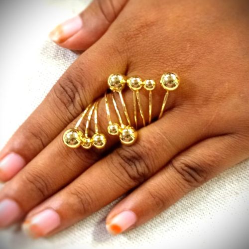 Indiacz.com Gold Stainless Steel Ring, Color : Golden