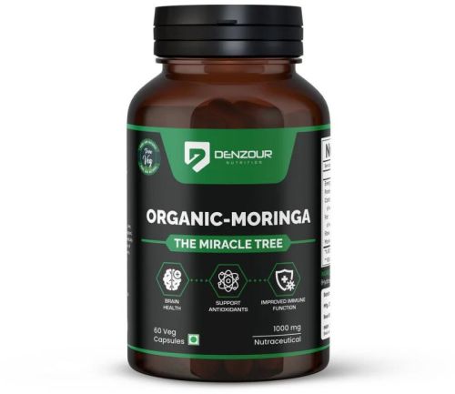 Denzour Nutrition Organic Moringa Capsule, Packaging Type : Plastic Jar