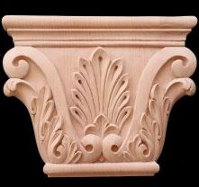 Asia Carvings Gypsum Acanthus Crest Pilasters Corbel