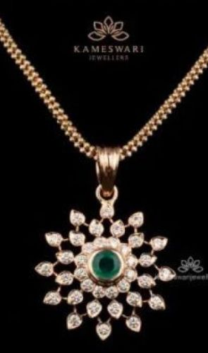 Diamond Emerald Stone Pendant