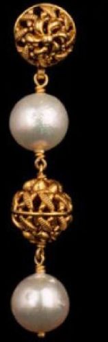 Gold & Pearl Drop Earrings