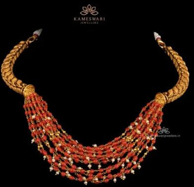 Layered Coral Kanti Necklace Set