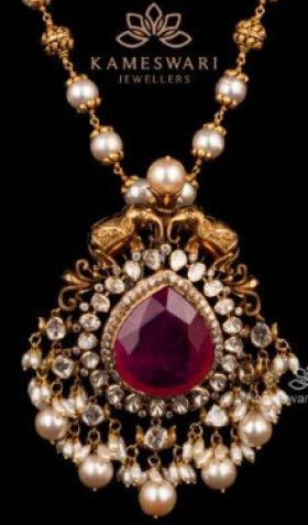 Majestic Ruby Pearls Pendant