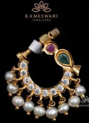 Pachi Ruby Emerald Nose Pin