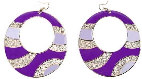 Alloy Hoop Earring In Purple White