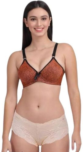 Full Coverage Seamless Bra Panty Set Orange Beige