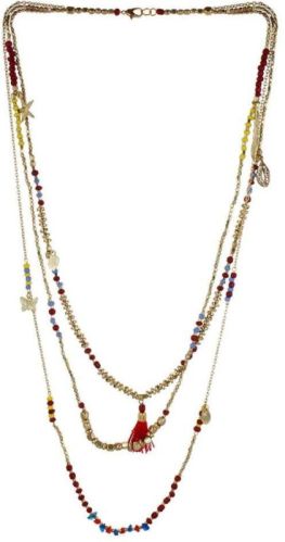 Multicolor Plastic Beads Chain Necklace