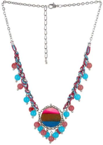 Red And Blue Choker Chain Necklace