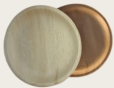 Round Areca Plates, Color : Brown, Golden, Light White