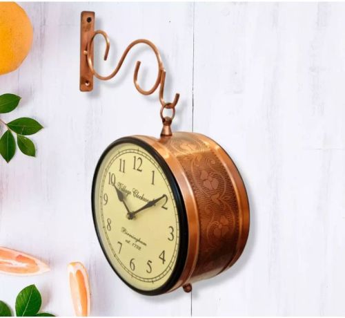 Vintage Style Double-sided Analog Railway Clock