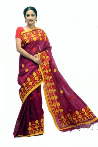 Bengal Handloom Bi Color Saree