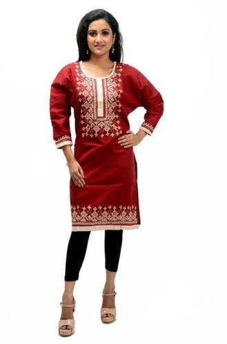 Cotton Gujraji Stitch Kurti For Regular Use