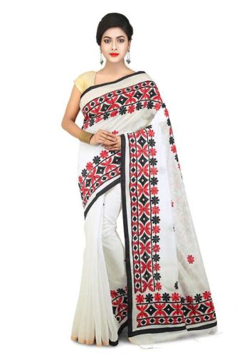 Designer Fancy Saree, Color : White