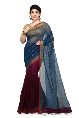 Festiv Bengal Tanksilk Dual Colour Saree, Length : 5.40 Meter