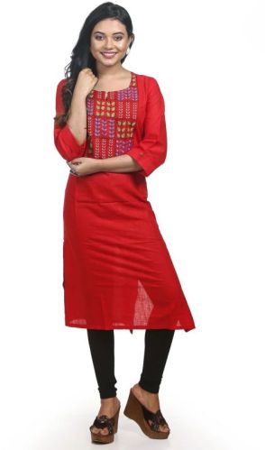 Ladies Cotton Kurti's With Hand Stitch Work