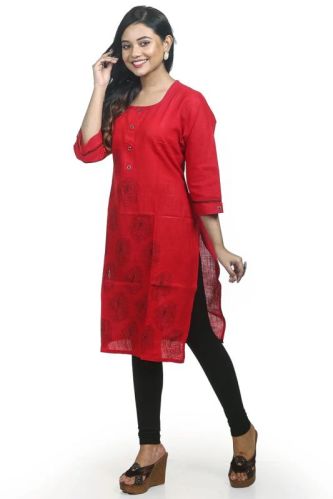 Pure Cotton Hand Design Ladies Kurtis