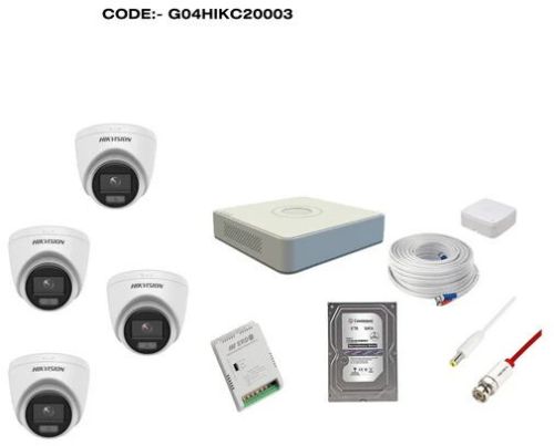 Hikvision 2mp Colorvu 4 Domer CCTV Camera Kit Full Combo