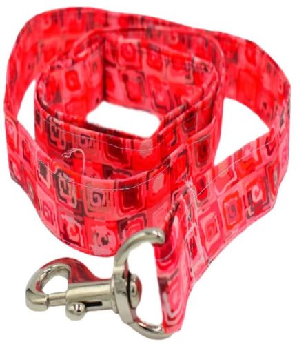 Checkered Pink Cotton Dog Leash