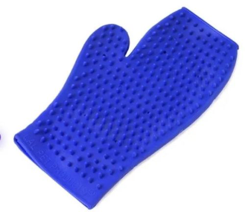 Pet Grooming Bathing Gloves, Color : Blue, Red