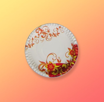 Flower Printed Primium Grade Itc 200 GSM Paper Plate