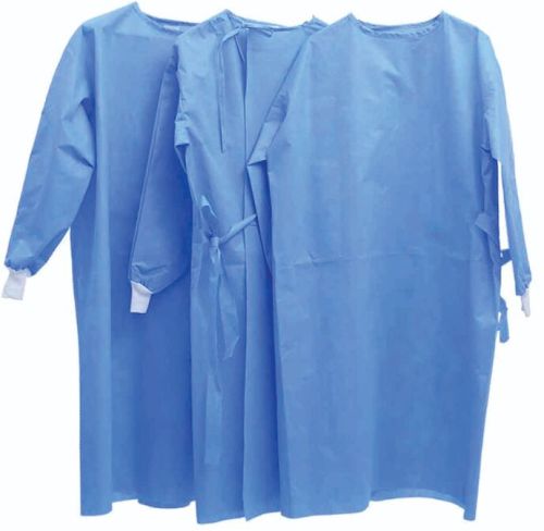 Non Woven Fabric Gown (disposable), Color : Medical Blue.