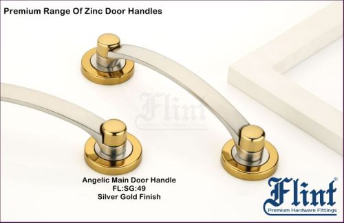 Flint Polished Zinc Angelic Main Door Handle, Color : Sliver Gold, Silver Gold