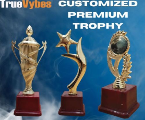 Printed Wooden Brass Customized Trophy For School College Office