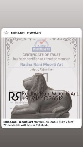 Polished Marble Lion Statue, Color : Multicolors Multisizes