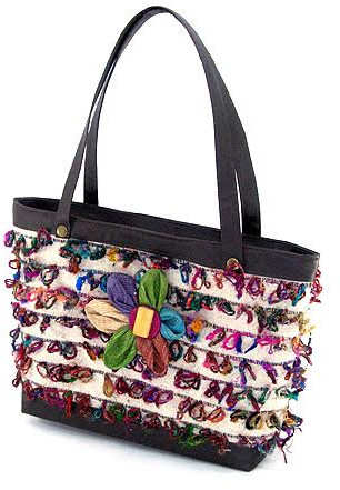 Multi Color Embellished Tote Bag
