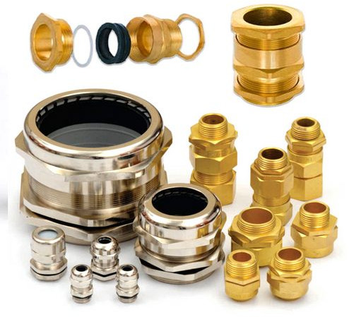 Polished Brass Cable Glands, Color : Golden, Silver