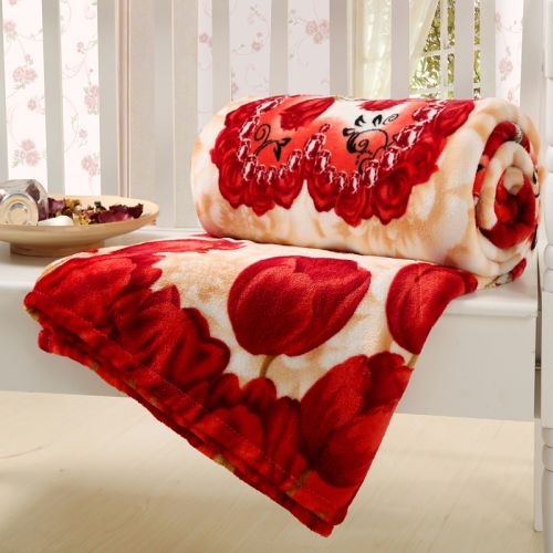 Designer Floral Fleece Blanket For Double Bed