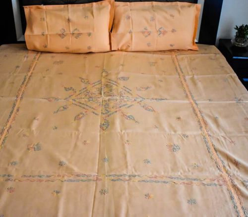 Handwork Chikankari Cotton Bed Sheet