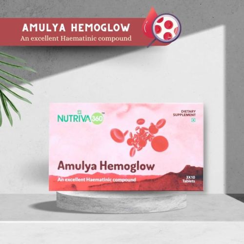 Amulya Hemoglow Tablets, Packaging Type : Box