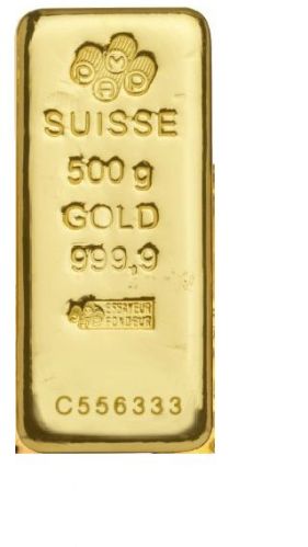 Suisse 500 Gram Gold Bar, Shape : Rectangular