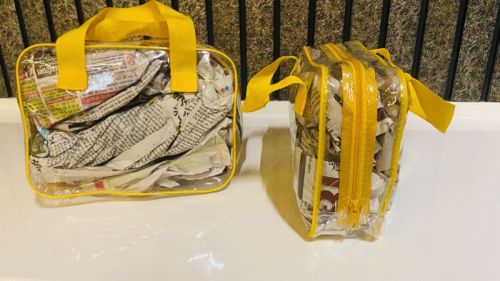 Clear PVC Bags, Color : Creamy, Off-white, Snow-white, White, Yellow, Transparent Raw, Rope Handles