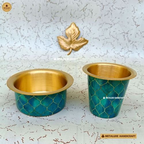 Metaluxe Handicraft Polished Brass Coffee Dabara Set
