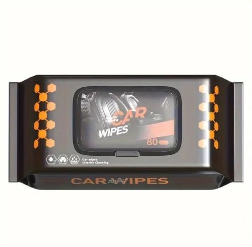 Paper Car Cleaning Wipes 80 Pcs, Packaging Type : White for Non-scented