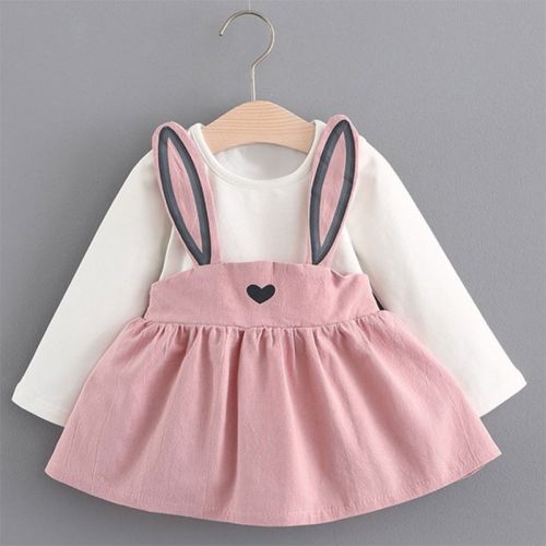 Baby Girl A-line Autumn Dress, Age Group : 0-3 Months