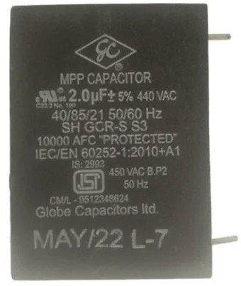 2 MFD 450 VAC MPP Capacitor For AC/Motor