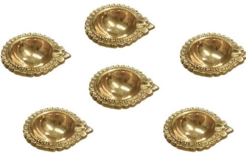 Brass Diya Set Of 6 For Home Decor, Pooja